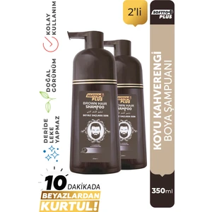 Softto Plus Brown Hair Shampoo Anında Etkili Doğal Görünüm Veren Şampuan 350 ml + 350 ml