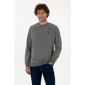 U.S. Polo Assn. Erkek Regular Fit Bisiklet Yaka Antrasit Melanj İnce Basic Sweatshirt 50313752-VR081