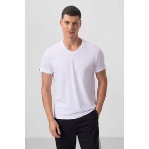 Tommy Life Tommy Life  Beyaz Erkek Basic Kısa Kol Standart Kalıp V Yaka T-Shirt - 87912