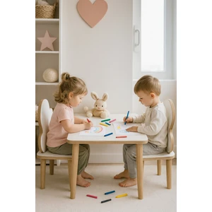 Yaz Sil Yüzeyli Çocuk Aktivite Masa Sandalye Takımı - Çift Bulut Sandalye