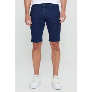 Altınyıldız Classics Erkek Koyu Lacivert Slim Fit Dar Kesim Pamuklu Esnek Denim Şort