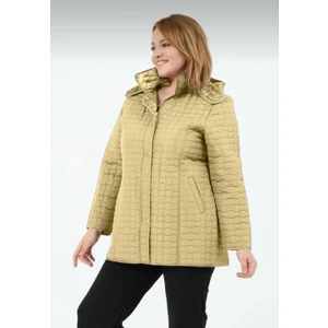 Okşan Büyük Beden Kadın Içi Tüylü Kapitone Mont