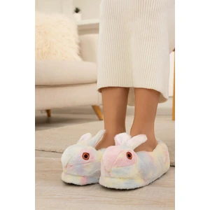 Kadın Hayvanlı Kışlık Peluş Tavşan Panduf Ev Terliği