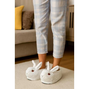 Kadın Hayvanlı Kışlık Peluş Tavşan Panduf Ev Terliği