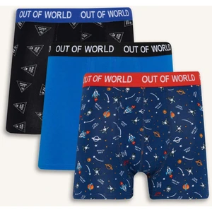 Regular Fit Uzay Baskılı 3'lü Boxer E9500AX25AU