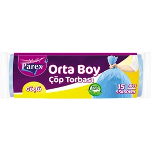 Güçlü Çöp Poşeti Orta Boy 55 x 60 cm 15 Adet - Mavi