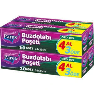 Buzdolabı Poşeti Orta Boy 4 Al 3 Öde (4*20) 24 x 38 cm