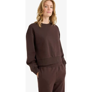 Boxy Fit Bisiklet Yaka Basic Düz Sweatshirt B8568AX25AU