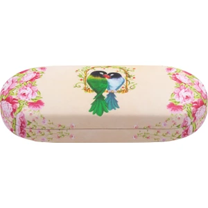 Pembe Kuş Desenli Sert Gözlük Kabı