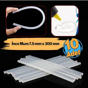 Ince Şeffaf Sıcak Mum Silikon 7.5mm 30CM 10 Adet Mikro Marka