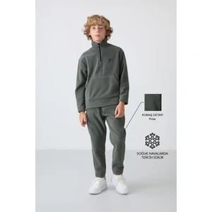 Tommy Life Lacivert Kalın Yumuşak Dokulu Standart Fit Nakışlı Polar Erkek Çocuk eşofman Takım - 11218