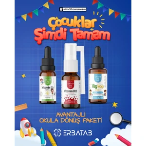 Okula Dönüş Paketi Vitamin D3 - Vitamin B12 - Alg Yağı Omega-3