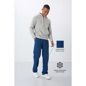 Tommy Life Parlament Pamuklu Kalın Içi Tüylü Yumuşak Dokulu Oversize Nakışlı Erkek Eşofman Altı -82146