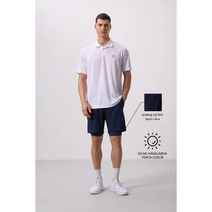 Tommy Life Indigo Polyester Ince Yumuşak Standart Fit Erkek Taytlı Şort - 81287