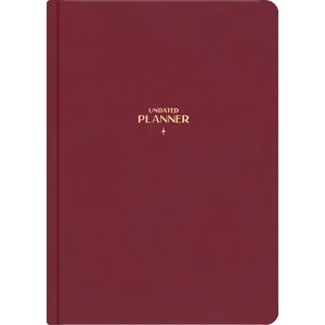 Matt Notebook A5 Keten Süresiz Planlayıcı Ajanda Bordo