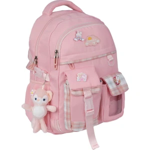 1450 Pembe İthal Kore Tarzı Unisex İlkokul Çocuk  Sırt Çantası