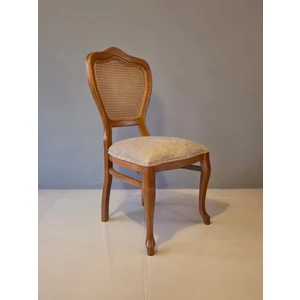 Lilia Klasik Ahşap Sandalye, Hazeran Sırtlı, Masif Gürgen Ahşap Iskelet