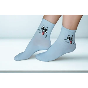 Desenli Mavi Kolej Çorap