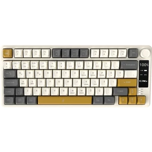 Flux Air Kablosuz 3 Modlu LCD Ekran - Chromatic Rgb Modlu - Ses & Rgb Kontrolcüsü - Ultra Tepkime & Konfor 78 Tuş Membran Gaming & Ofis Klavyesi (2.4g + Bt1 + Bt2 + Type-C)