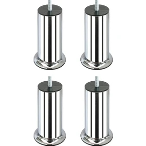 Mobilya Baza Koltuk Yatak Çekyat Kanepe Yükseltme Ayağı Vidalı Kalın Diş 3/8 Civatalı Krom Metal Ayak 4 Adet