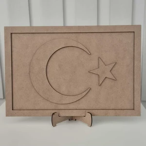 4 Adet Ay Yıldız Türk Bayrağı Mozaik Çocuk Okul Boyama Etkinliği