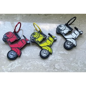 Vespa Motor Renkli 3 Lü Sevimli Figür Karakter Anahtarlık