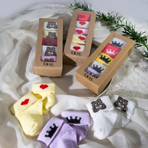 Kız Bebek Çorap Seti 15 Çift – Karışık Desenli – Kutulu – Pamuk – Patik Boy