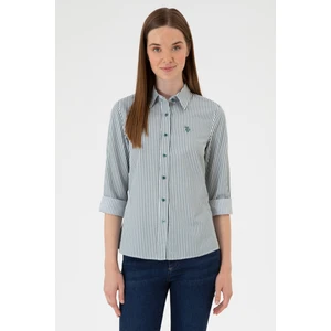 U.s. Polo Assn. Kadın Koyu Yeşil Gömlek Desenli 50316492-VR079