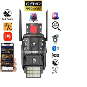 Çift Kameralı 4+4 Mp Full Hd Hareket Takipli Polis Çakarlı Alarmlı Wifi Güvenlik Kamerası