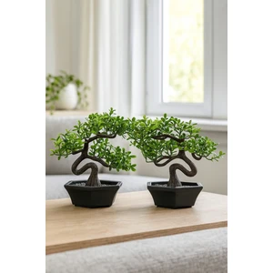 2 Adet Saksılı Mini Yapay Ağaç (13 Cm)