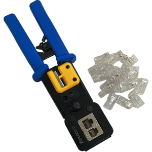 RJ45 RJ11 RJ12 Cat5 Cat6 Yeni Nesil Konnektör Kolay Sıkma Pensesi + 10 Delikli Jack