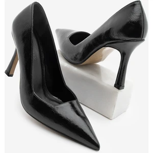 Kadın Stiletto Sivri Burun Klasik Topuklu Ayakkabı Zarte Siyah