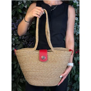Sardinia Kapaklı Handmade Hasır Tote Plaj ve Günlük Çanta Yazın Modası