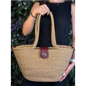 Sardinia Kapaklı Handmade Hasır Tote Plaj ve Günlük Çanta Yazın Modası