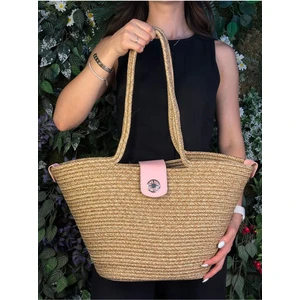 Sardinia Kapaklı Handmade Hasır Tote Plaj ve Günlük Çanta Yazın Modası