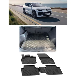 Volkswagen Tayron  2025 ve Sonrası 4.5d Paspas Rizline 3D Üst Bagaj Havuzu Set