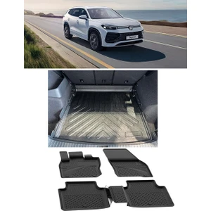 Volkswagen Tayron  2025 ve Sonrası 4.5d Paspas Rizline 3D Alt Bagaj Havuzu Set
