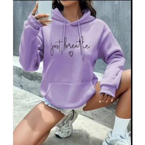 Just Baskılı Kapüşonlu Sweatshirt