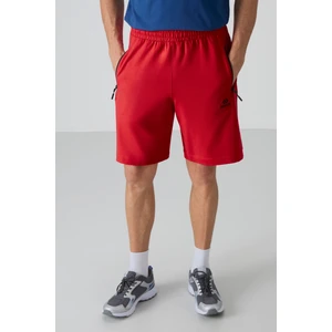 Tommy Life Kırmızı Gizli Fermuar Arka Cepli Bağcıklı Standart Kalıp Erkek Şort - 81136
