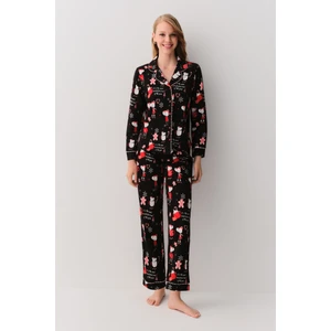 Lulusu Gömlek Yaka Pijama Takımı