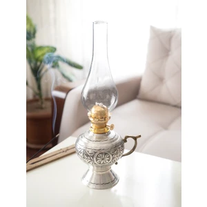 Bakır Concept Bakır Gaz Lambası Oyma Nakış İşlemeli Gümüş Renk (Kalaylı)