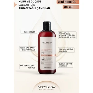 Necy Glow Argan Yağlı Onarıcı Şampuan 399 ml Sülfatsız Formül Tüm Saç Tiplerine Uygun