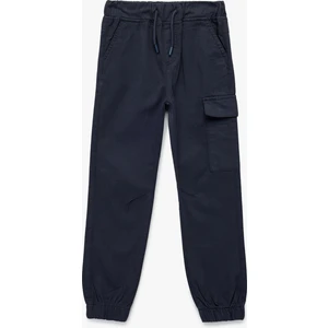 Pamuklu Gabardin Beli Bağcıklı Kargo Pantolon