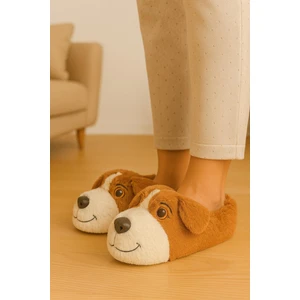 Unisex Yetişkin Köpek Figürlü Peluş Panduf Ev Pandufu Ev Botu