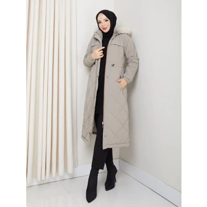 Kadın Büyük Beden Elyaf Dolgulu Spor Kapitone Nova Kumaş Mont 0198