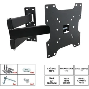 LCD LED Plazma Tv Askı Aparatı Hareketli Üç Kollu 82-102CM 32'42'