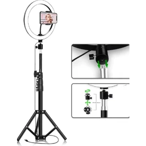 10 Inç Ring Light 3 Farklı Işık Rengi Youtuber Led Işıklı 210 cm Tripod Selfie Makyaj Işığı