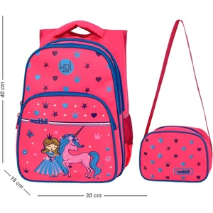 Lisanslı Pembe Prenses Desenli Ilkokul Sırt Çantası ve Beslenme Çantası
