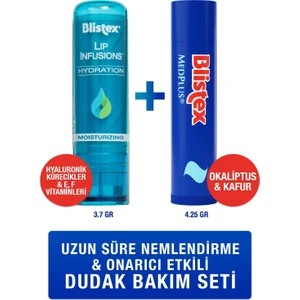 Uzun Süreli Nemlendirici Lip Infusions Hydration+Kuru ve Çatlamış Dudaklara Onarıcı Medplus Stick