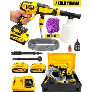 Germany Style 8005VFX Çift Akülü Şarjlı Oto Yıkama Makinesi Araç Köpük Yıkama Makinesi Eldiven Hediyeli